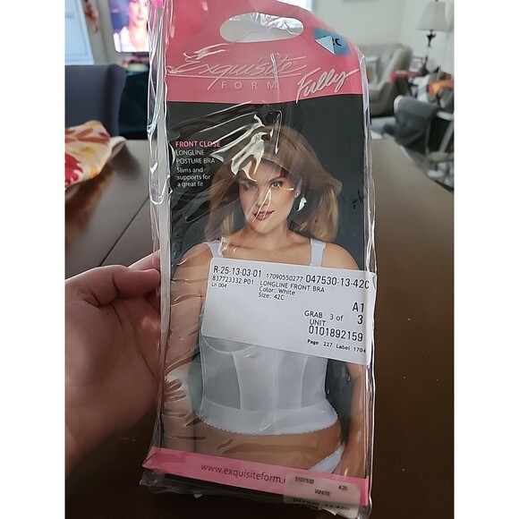 New Exquisite Form Fully FRONT CLOSURE Longline Posture Bra Vintage 42C White - Picture 10 of 10